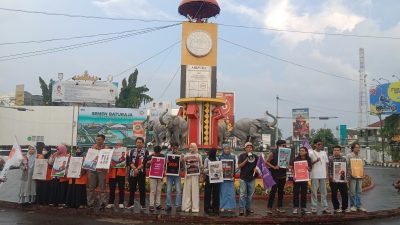 AJI Bandar Lampung Langsungkan Aksi Solidaritas, Tuntut Pembebasan Jurnalis dan Aktivis yang Ditangkap Militer Israel